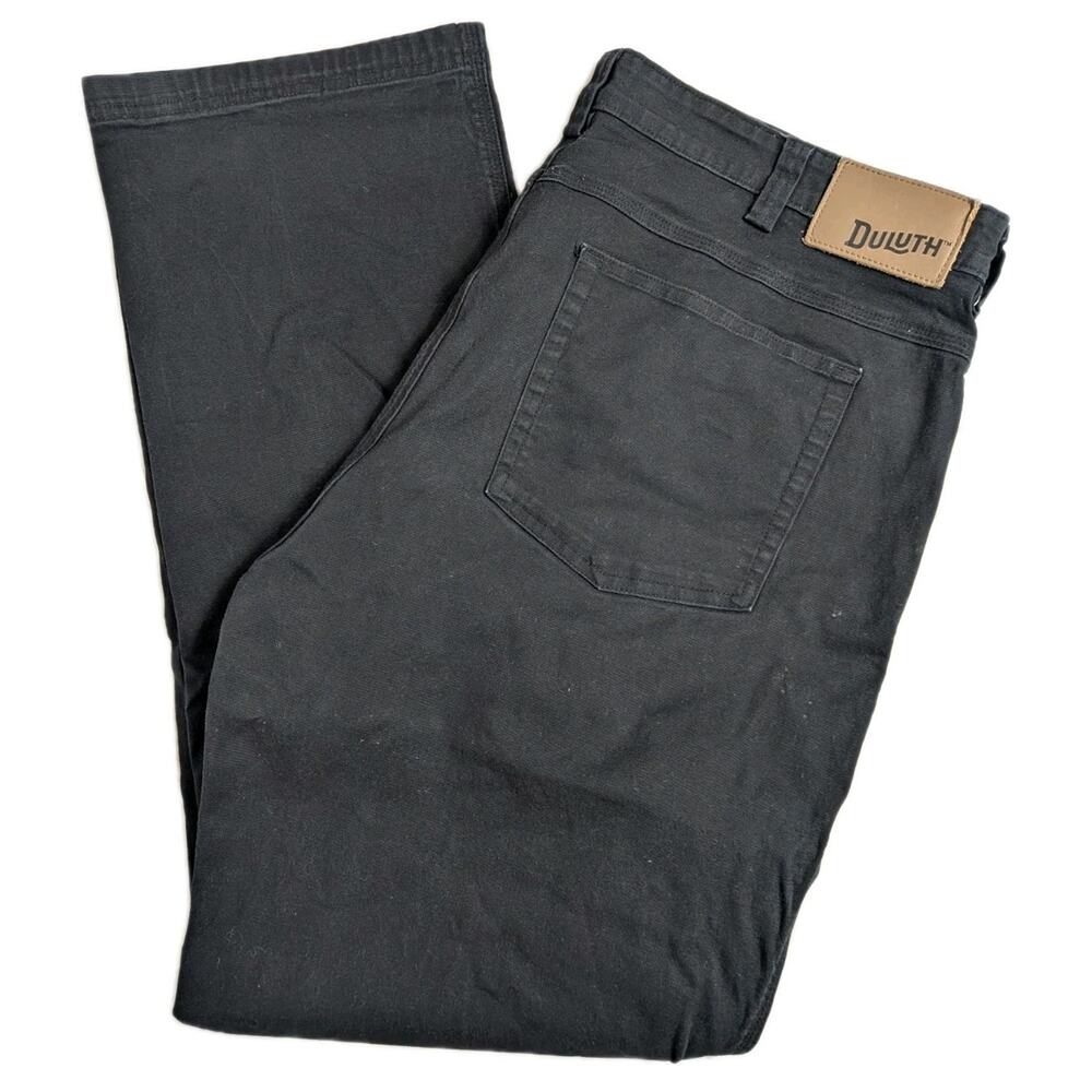 Duluth Trading Flex Fire Hose Relaxed 5 Pockets Pants Men's 38x31 Black Stretch